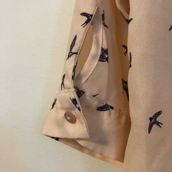 Atmosphere Sheer Pink Bird Blouse 8 - Picture 4 of 6